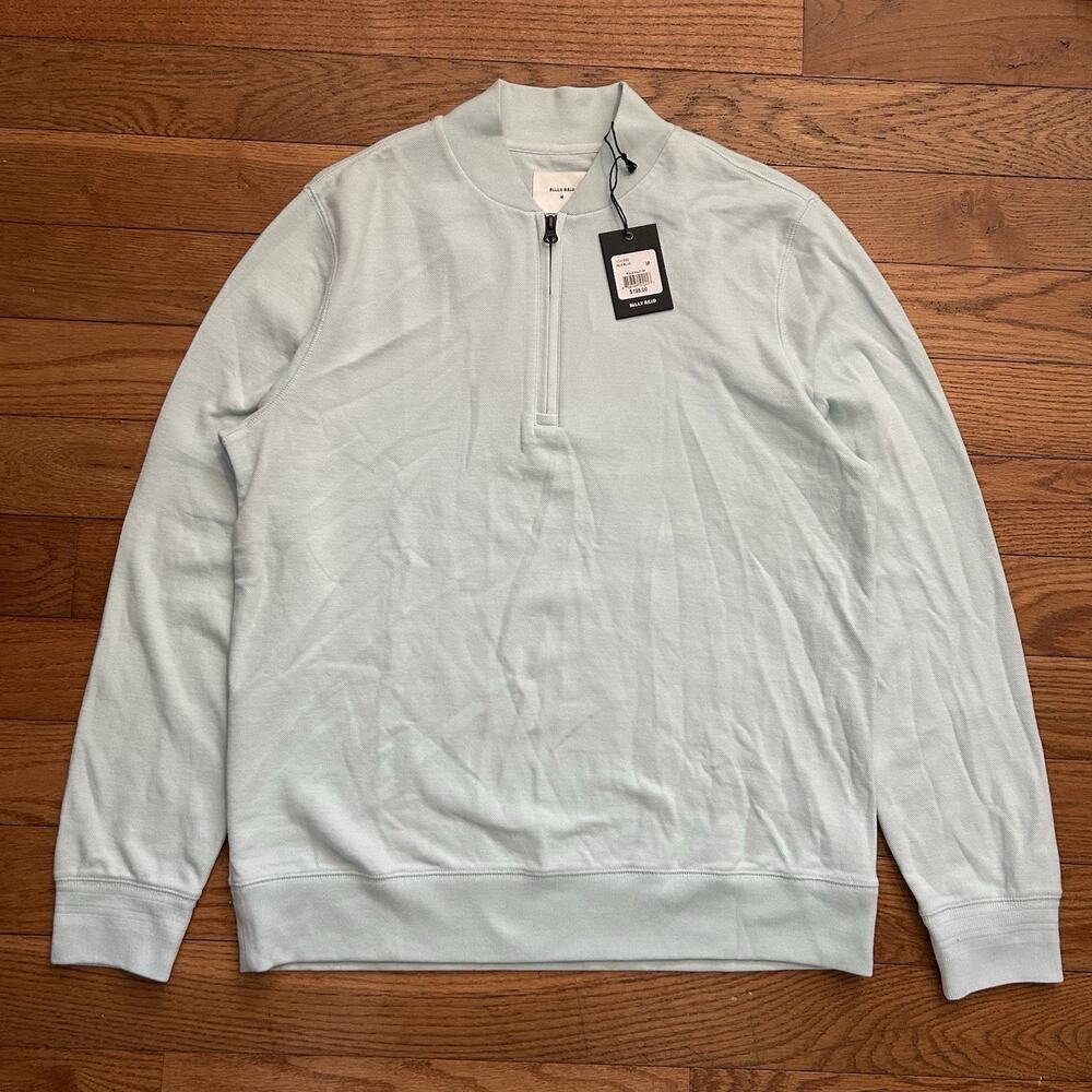 NEW $198 Billy Reid Pique Half Zip Bomber Isle Blue Jacket Medium